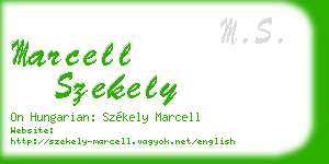 marcell szekely business card